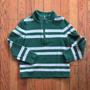 3/$15 Gap Green Striped Knit Quarter Zip (XS)